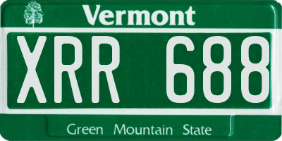 VT license plate XRR688