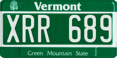 VT license plate XRR689