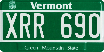 VT license plate XRR690