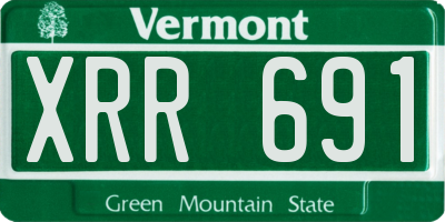 VT license plate XRR691