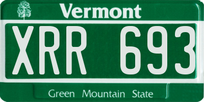 VT license plate XRR693
