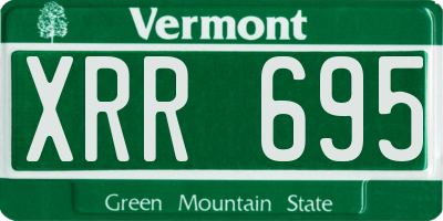 VT license plate XRR695