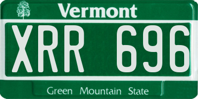 VT license plate XRR696
