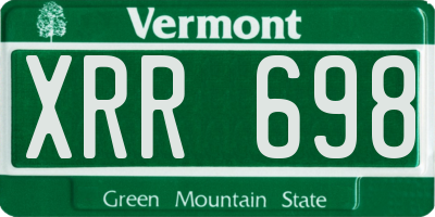 VT license plate XRR698