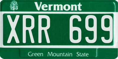 VT license plate XRR699
