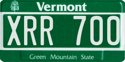 VT license plate XRR700