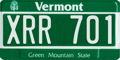 VT license plate XRR701