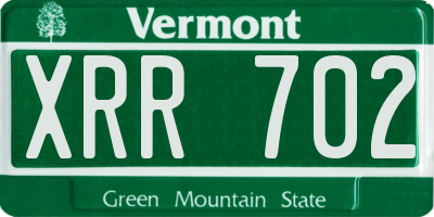 VT license plate XRR702
