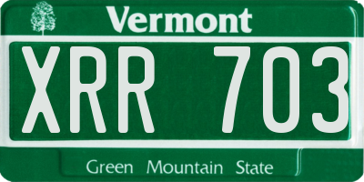 VT license plate XRR703