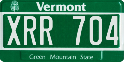 VT license plate XRR704