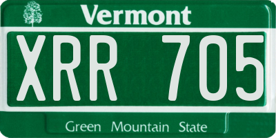 VT license plate XRR705