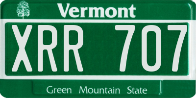 VT license plate XRR707