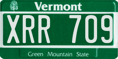 VT license plate XRR709