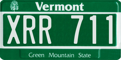 VT license plate XRR711