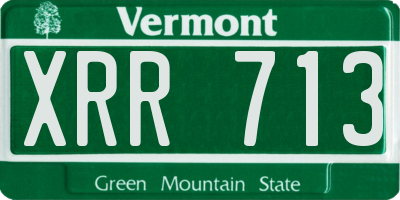 VT license plate XRR713