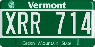 VT license plate XRR714