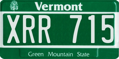 VT license plate XRR715