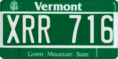 VT license plate XRR716