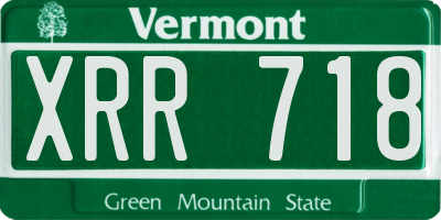 VT license plate XRR718