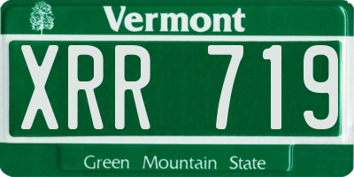 VT license plate XRR719
