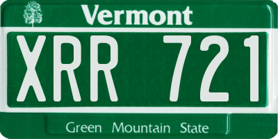VT license plate XRR721