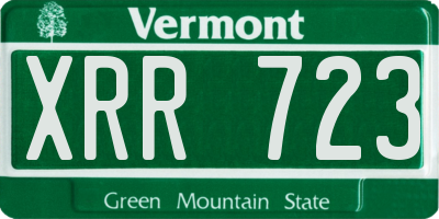 VT license plate XRR723