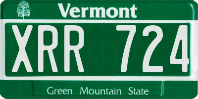 VT license plate XRR724