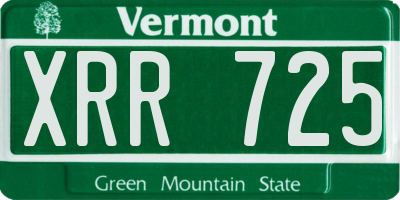 VT license plate XRR725