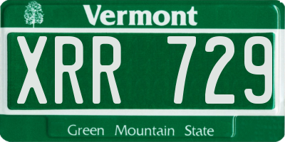 VT license plate XRR729