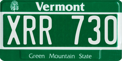 VT license plate XRR730