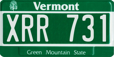 VT license plate XRR731