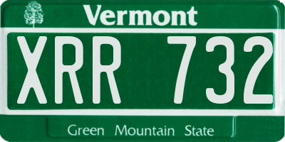 VT license plate XRR732