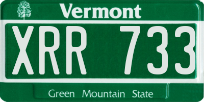 VT license plate XRR733