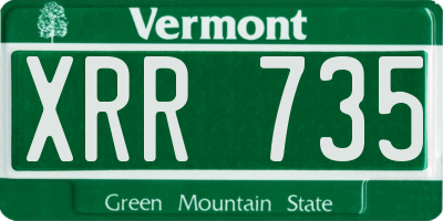 VT license plate XRR735
