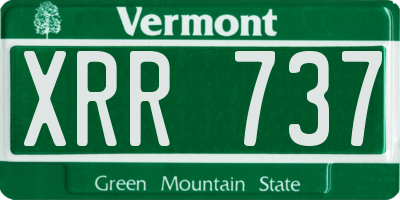 VT license plate XRR737