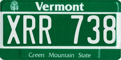 VT license plate XRR738