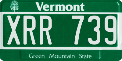 VT license plate XRR739