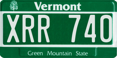 VT license plate XRR740