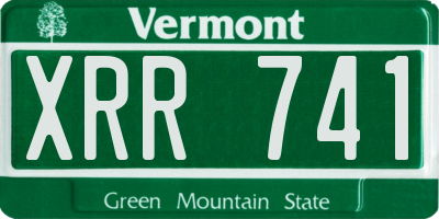 VT license plate XRR741