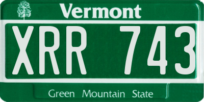 VT license plate XRR743