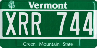 VT license plate XRR744