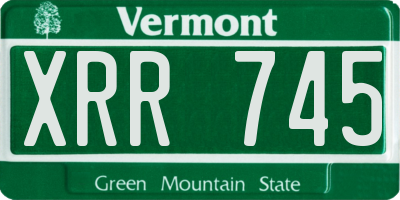 VT license plate XRR745
