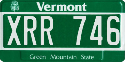 VT license plate XRR746