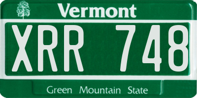 VT license plate XRR748