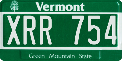 VT license plate XRR754