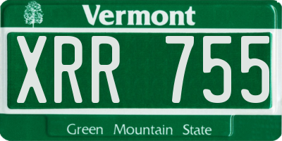 VT license plate XRR755