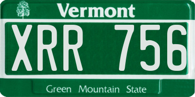 VT license plate XRR756
