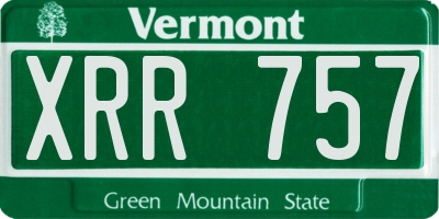 VT license plate XRR757