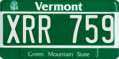 VT license plate XRR759