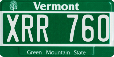 VT license plate XRR760